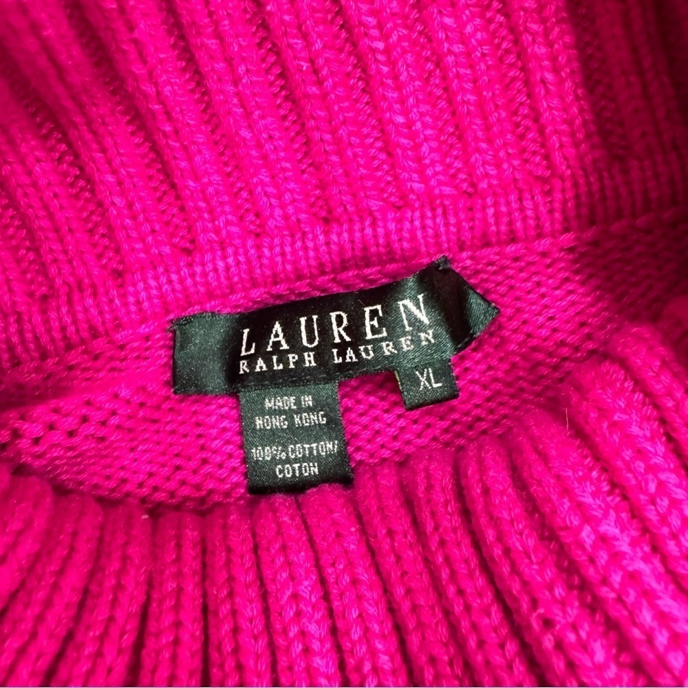 Ralph Lauren knitted American Turtleneck pink LRL logo size L - Picture 5 of 6
